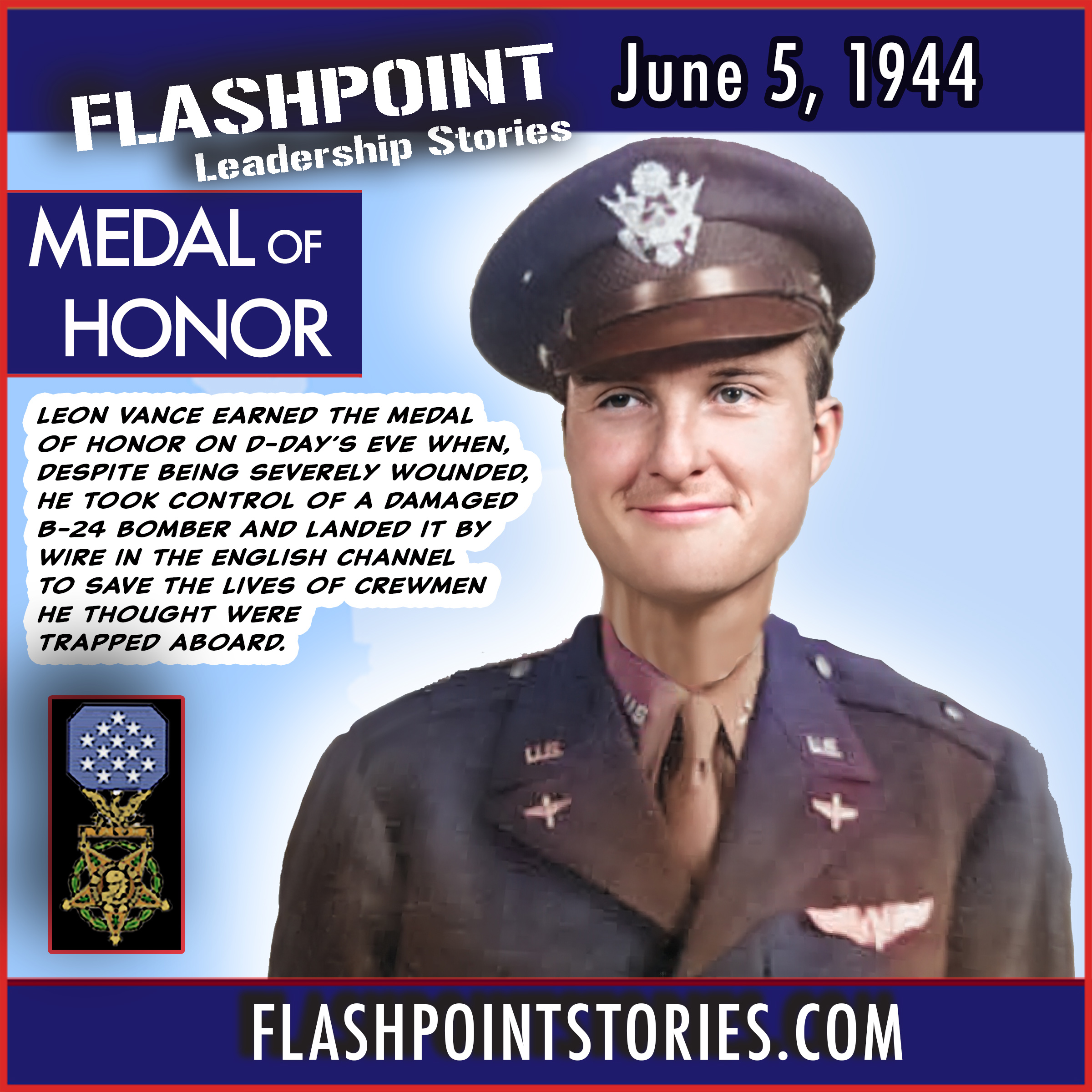 Featured image for “June 5 Leon Vance Medal of Honor”
